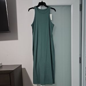 A New Day Green Halter Sheath Midi Dress